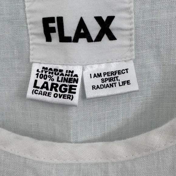 Flax Sleeveless Cream Linen Long Dress NWOT Size L - Picture 3 of 4